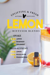 doTERRA Lemon oil in diffuser scene highlighting uplifting aroma