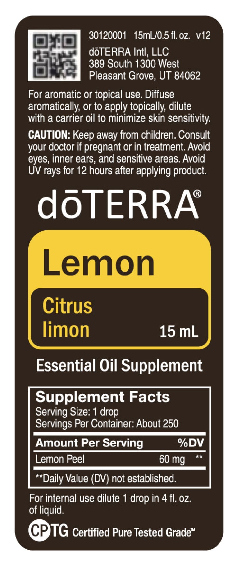 doTERRA Lemon essential oil packaging on shelf for two bottle pack