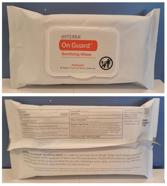 doTERRA On Guard hand wipes aroma of wild orange and warm spices.