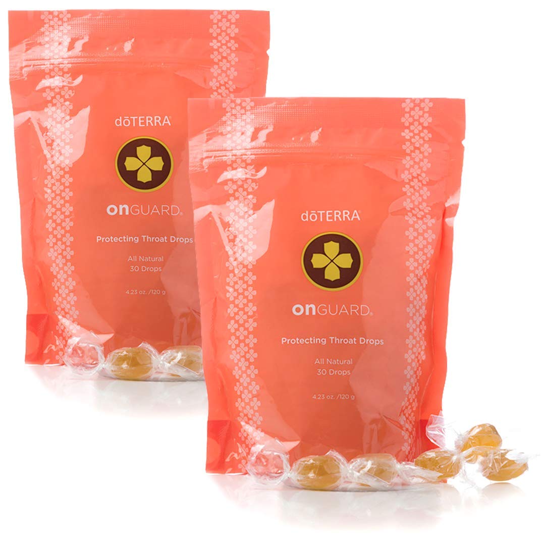 doTERRA On Guard Protecting Throat Drops box front for on-the-go relief.