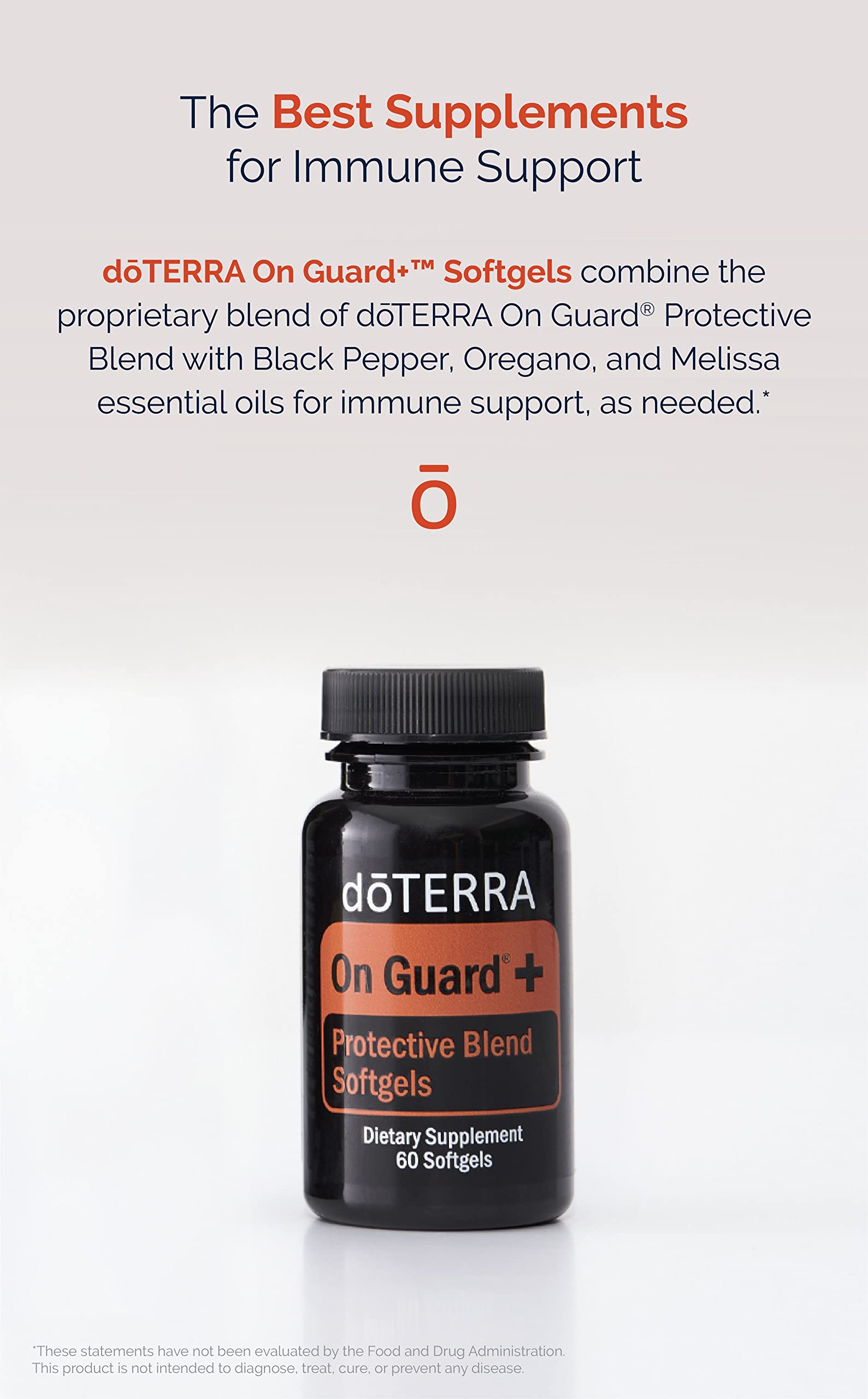 doTERRA On Guard softgels pack highlighting antioxidant defense and environmental protection benefits