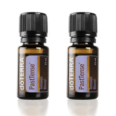 doTERRA PastTense oil bottle front, highlighting a calming tension blend for emotional balance.