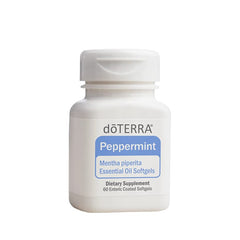 doTERRA Peppermint Softgels close-up capsules ready for soothing relief.