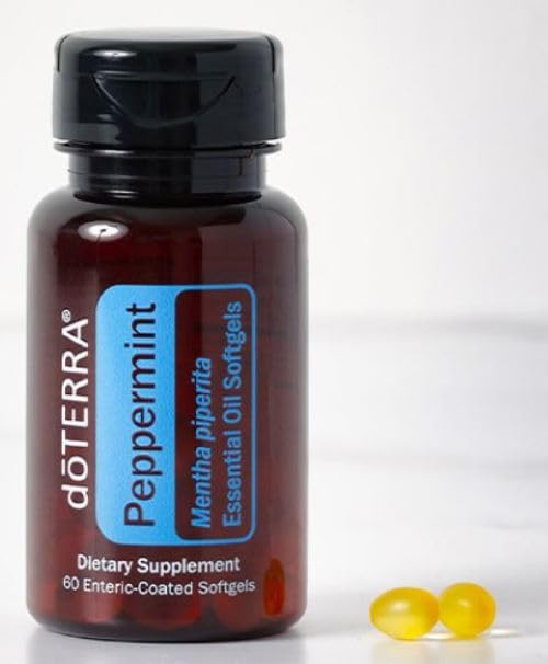 doTERRA Peppermint Softgels dispensed capsules prepared for daily use.
