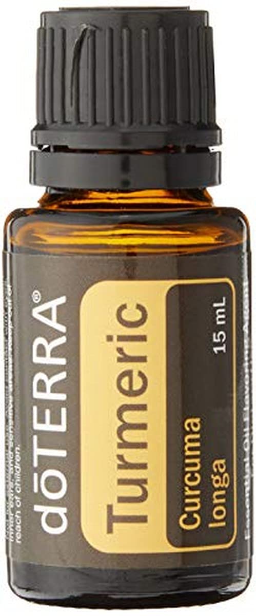 doTERRA Turmeric essential oil 15 mL bottle for aromatic mood lift and gentle immune support.