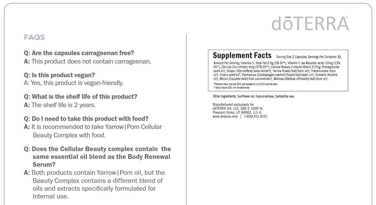 doTERRA Yarrow Pom daily capsule routine on a counter