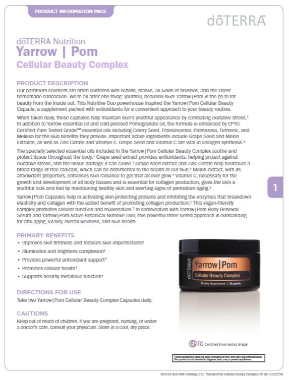 doTERRA Yarrow Pom zinc citrate and vitamin C support