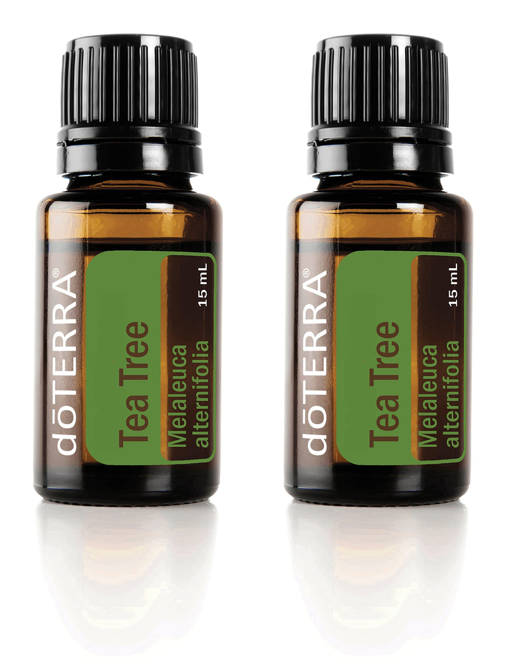 doTERRA Melaleuca oil bottle close-up showcasing 15 ml size and purity for skincare and diffusion.