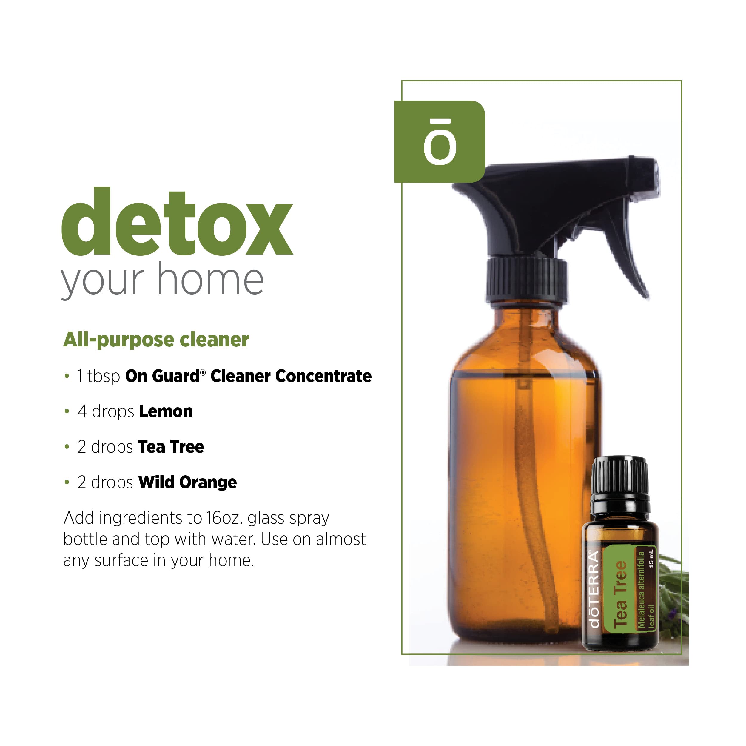 doTERRA Melaleuca oil in spray for surface cleansing and purification.