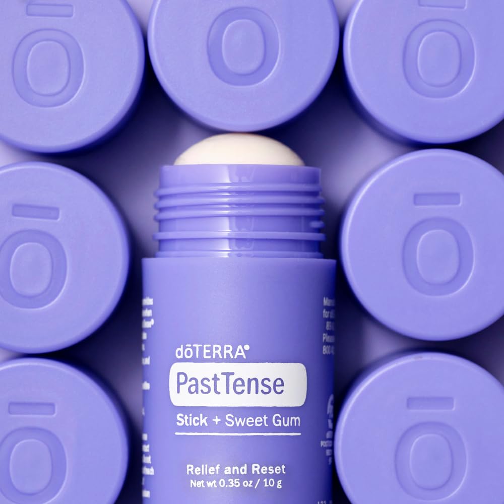 doTERRA PastTense Stick applied to the wrist for on-the-go comfort