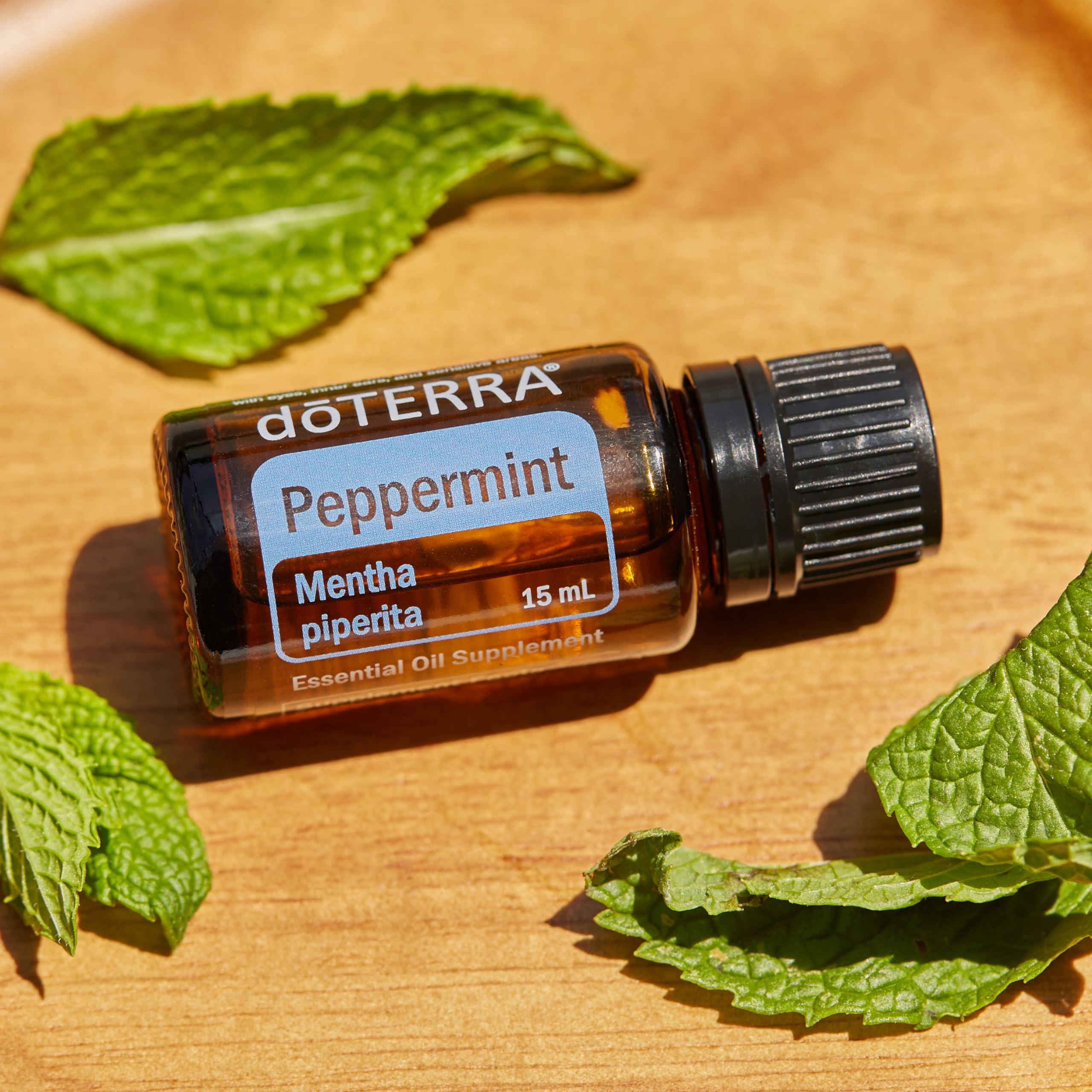 doTERRA Peppermint essential oil packaging box with premium branding.