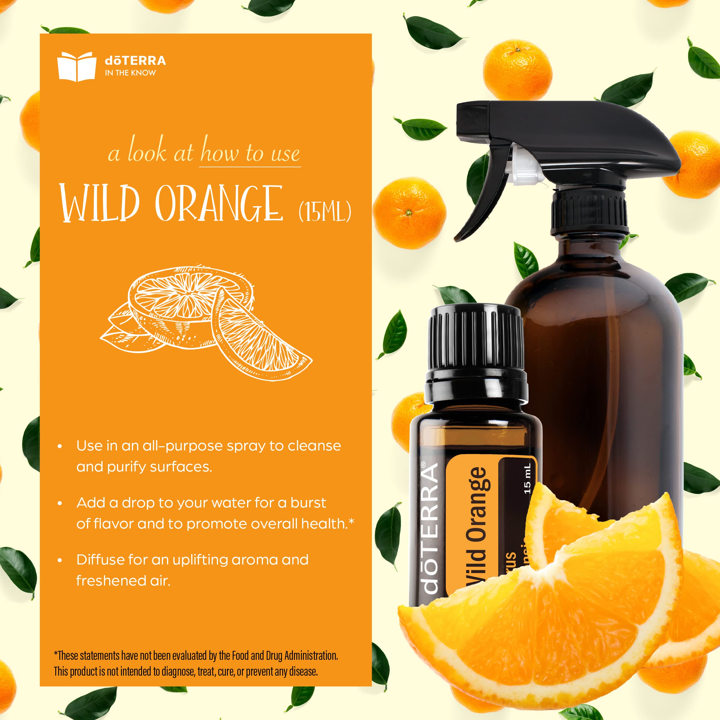 doTERRA Wild Orange citrus aroma for diffuser use and mood lift