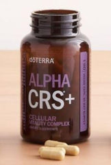 doTERRA Alpha CRS+ ingredients close-up featuring CoQ10 and polyphenols for cellular function.