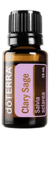 doTERRA Clary Sage 15 ml bottle for calming aromatherapy and skin care routines.