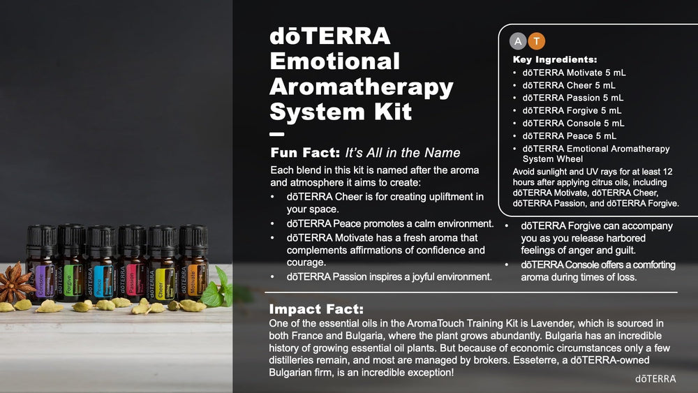 doTERRA emotional aromatherapy wheel to guide mood blend usage