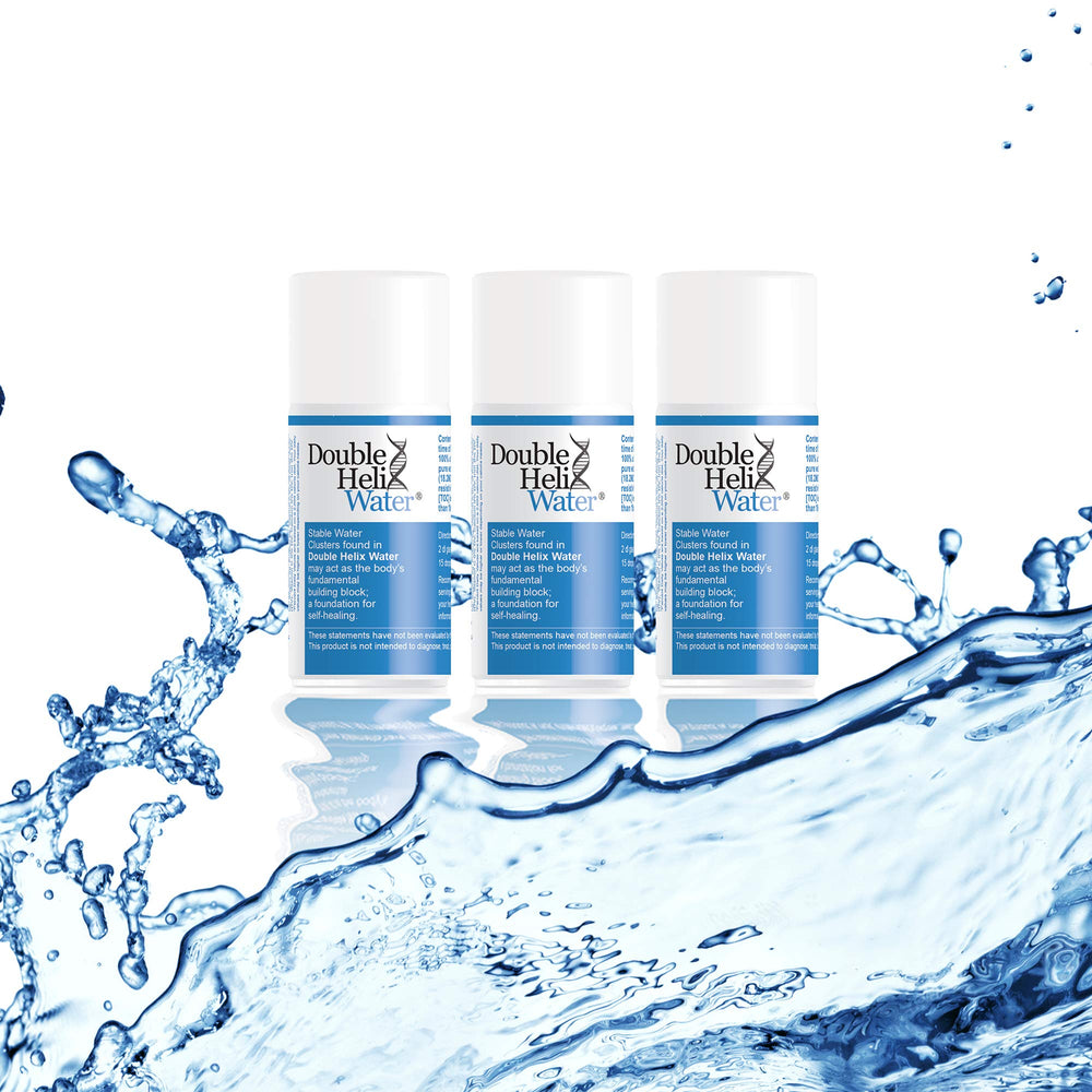 Pour Double Helix Water into a glass for refreshing hydration and focus