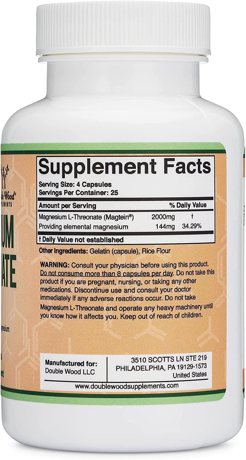Double Wood Magtein supplement scene suggesting sleep and focus benefits.
