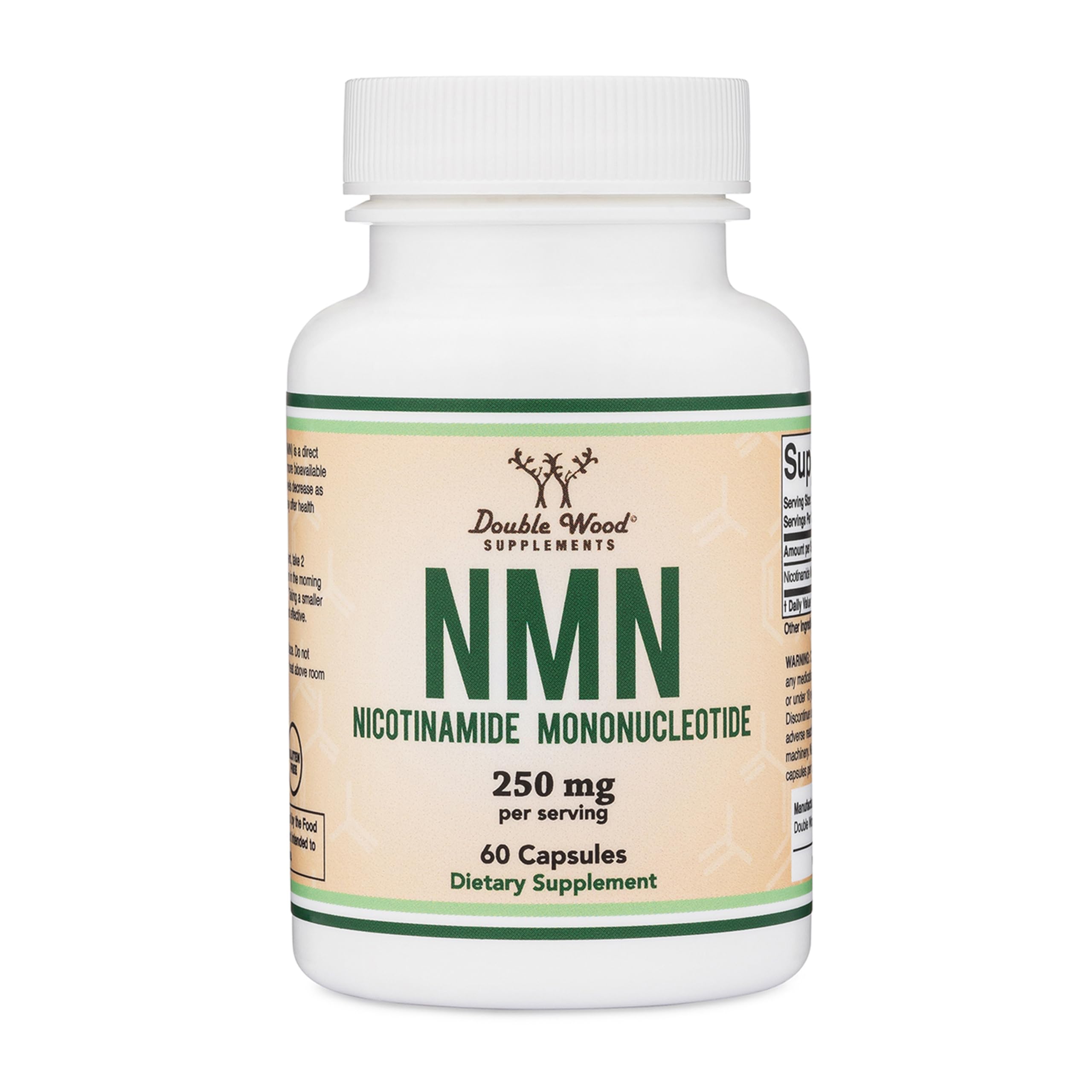 Double Wood NMN 250mg bottle for daily energy support.