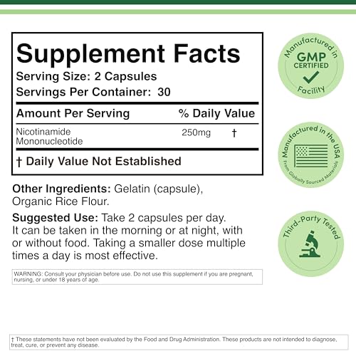 Double Wood NMN 60 capsules arranged for a 30-day routine.