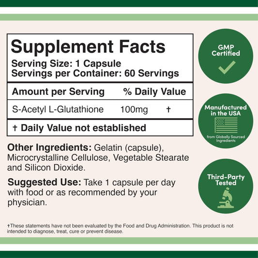 Double Wood S-Acetyl L-Glutathione capsules close-up for ease of daily use