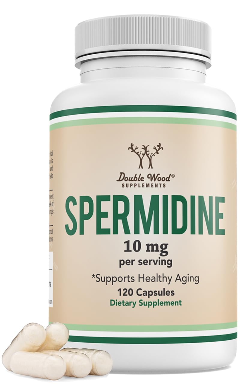 Double Wood Spermidine Supplement bottle-front view for daily use.