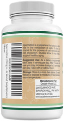Double Wood Spermidine Supplement label-facts panel highlights potency and ingredients.