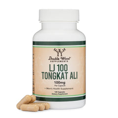 Double Wood LJ100 Tongkat Ali bottle front supports daily vitality and focus.