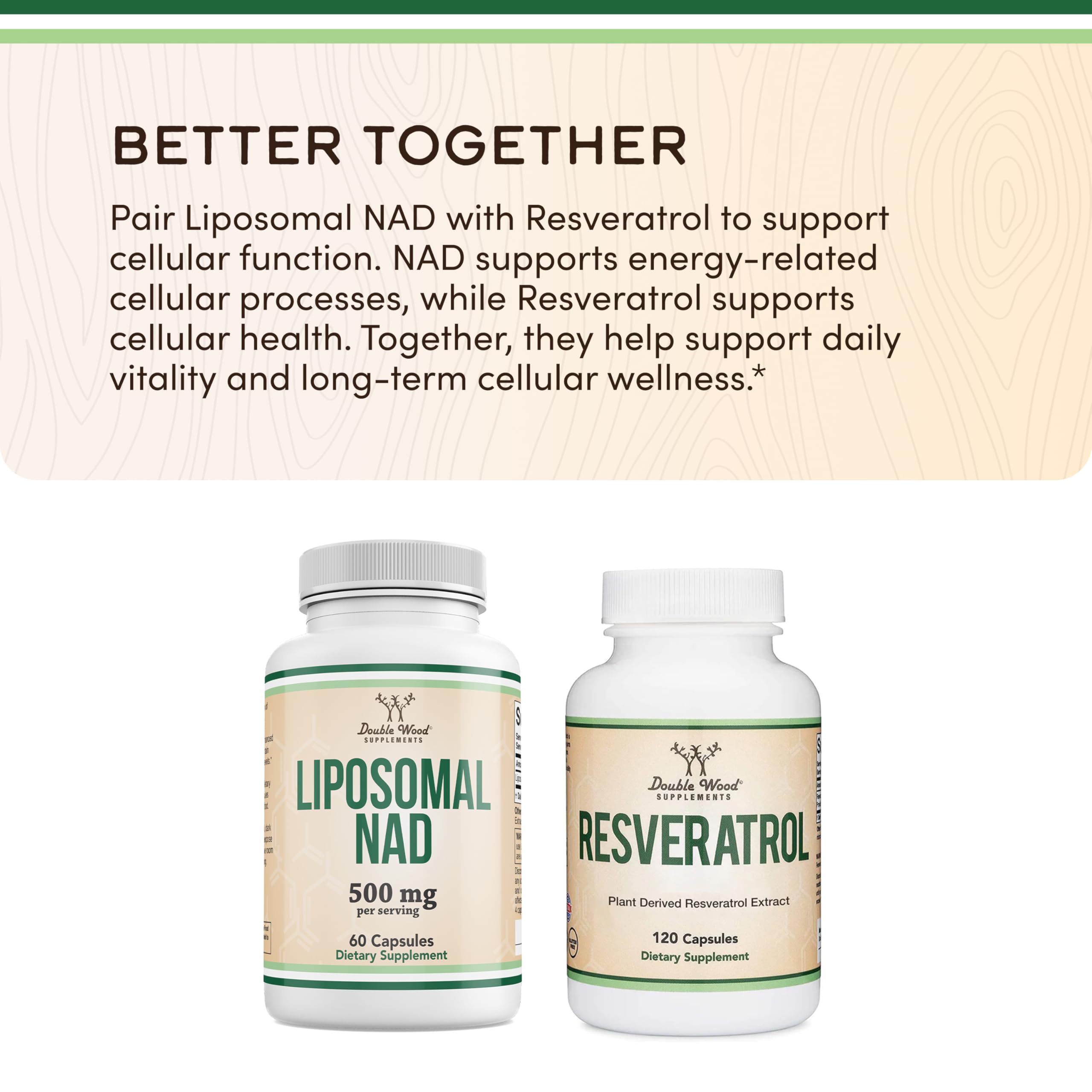 Double Wood Liposomal NAD+ test report demonstrates third-party checks.