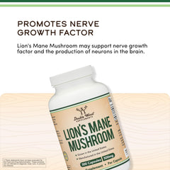 Third-party testing badge on Double Wood Lions Mane.