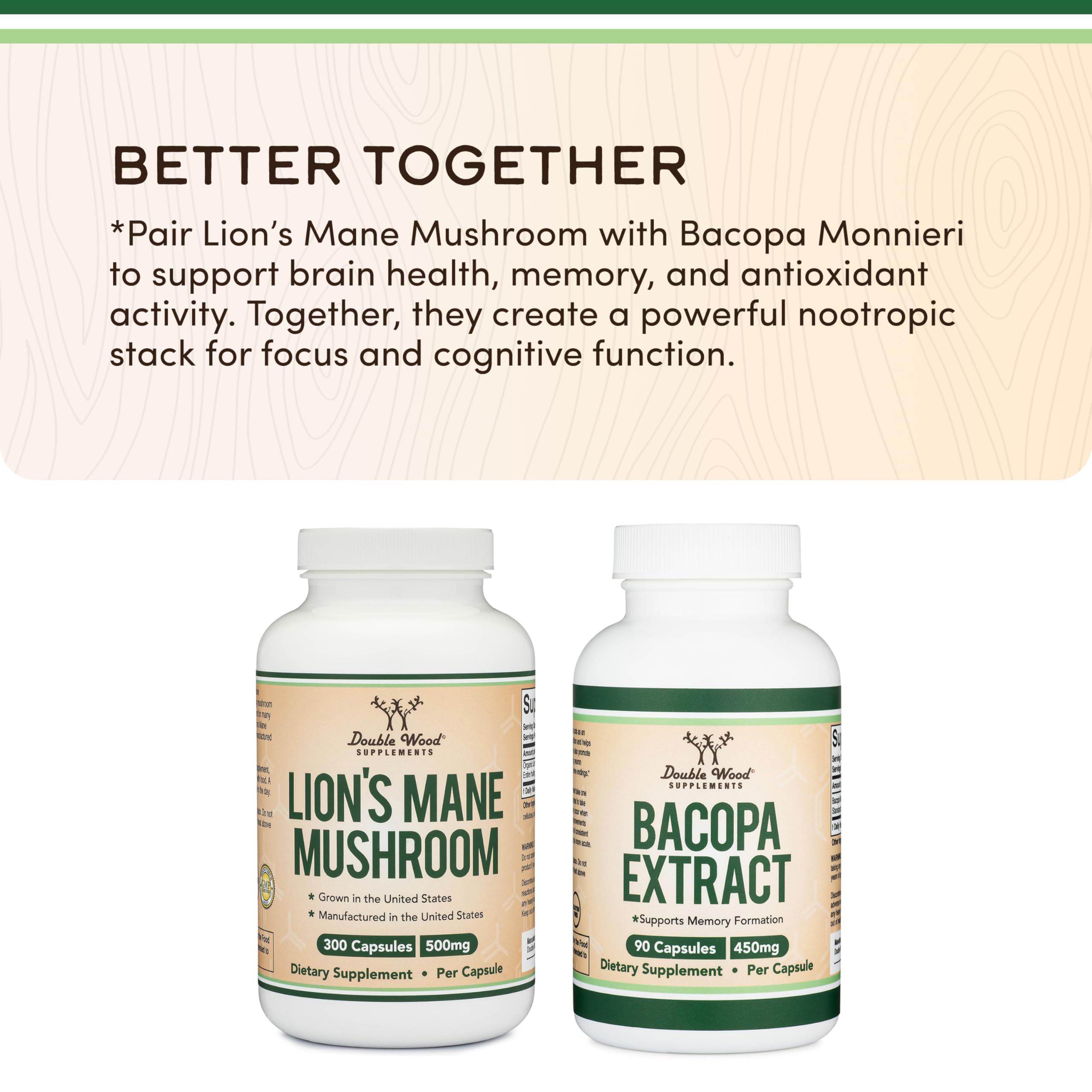 US-grown ingredients powering Double Wood capsules.