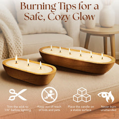 Dough Bowl Candle Co. farmhouse decor centerpiece doubles as a warm display