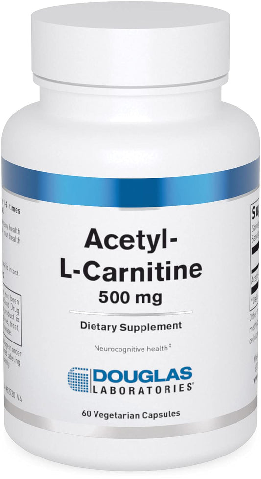 Douglas Laboratories Acetyl L-Carnitine 500 mg bottle front for easy daily dosing
