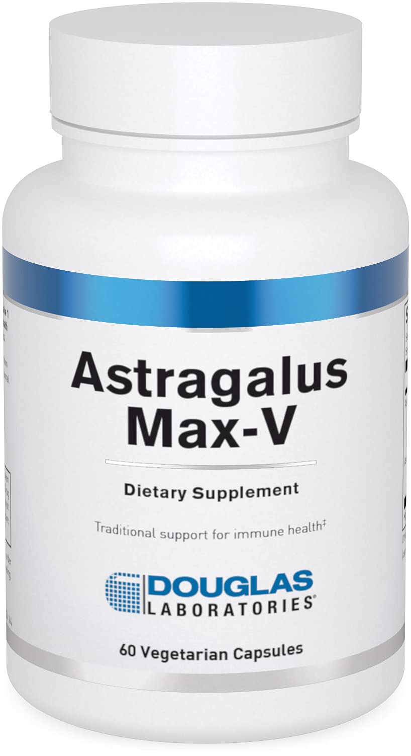 Douglas Laboratories Astragalus Max-V bottle label highlighting immune support.