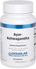 Douglas Laboratories Ayur-Ashwaganda bottle front showing energy support potential.