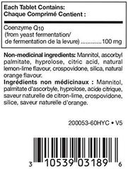 Douglas Laboratories Citrus-Q10 100 bottle back label with dosage and GMO-free promise.