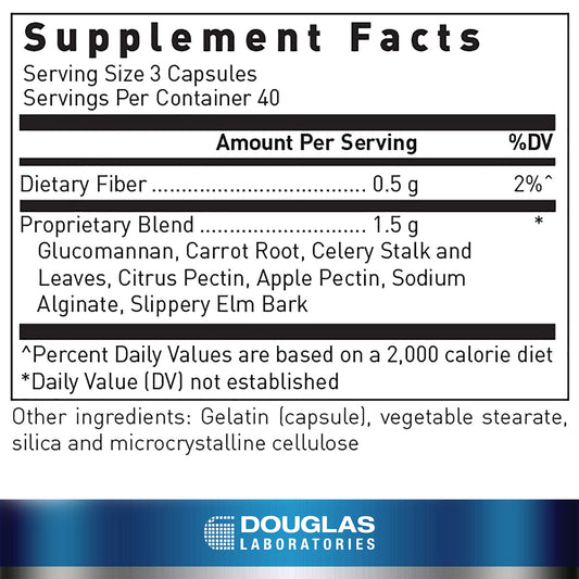 Douglas Laboratories Fiber-Plex capsules closeup emphasizing easy daily fiber intake.