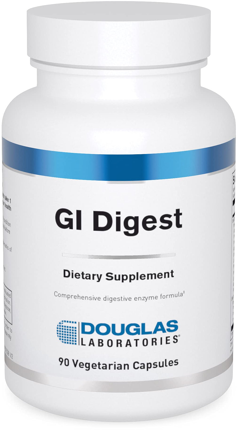 Douglas Laboratories GI Digest bottle shows gluten and dairy enzymes for digestive support.