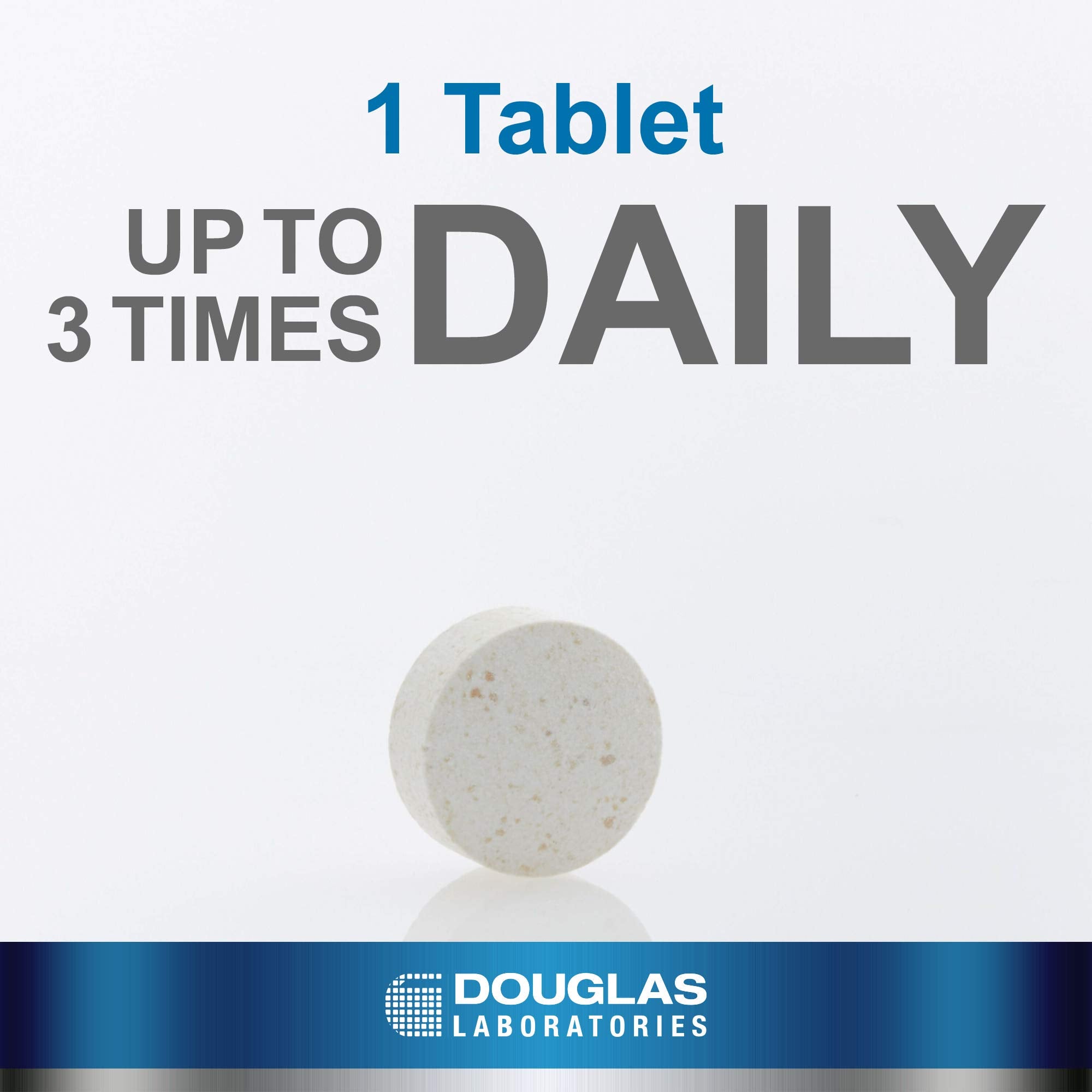 Close-up of Douglas Laboratories Gluten-Dairy Ultra Enzyme tablet for gluten digestion.