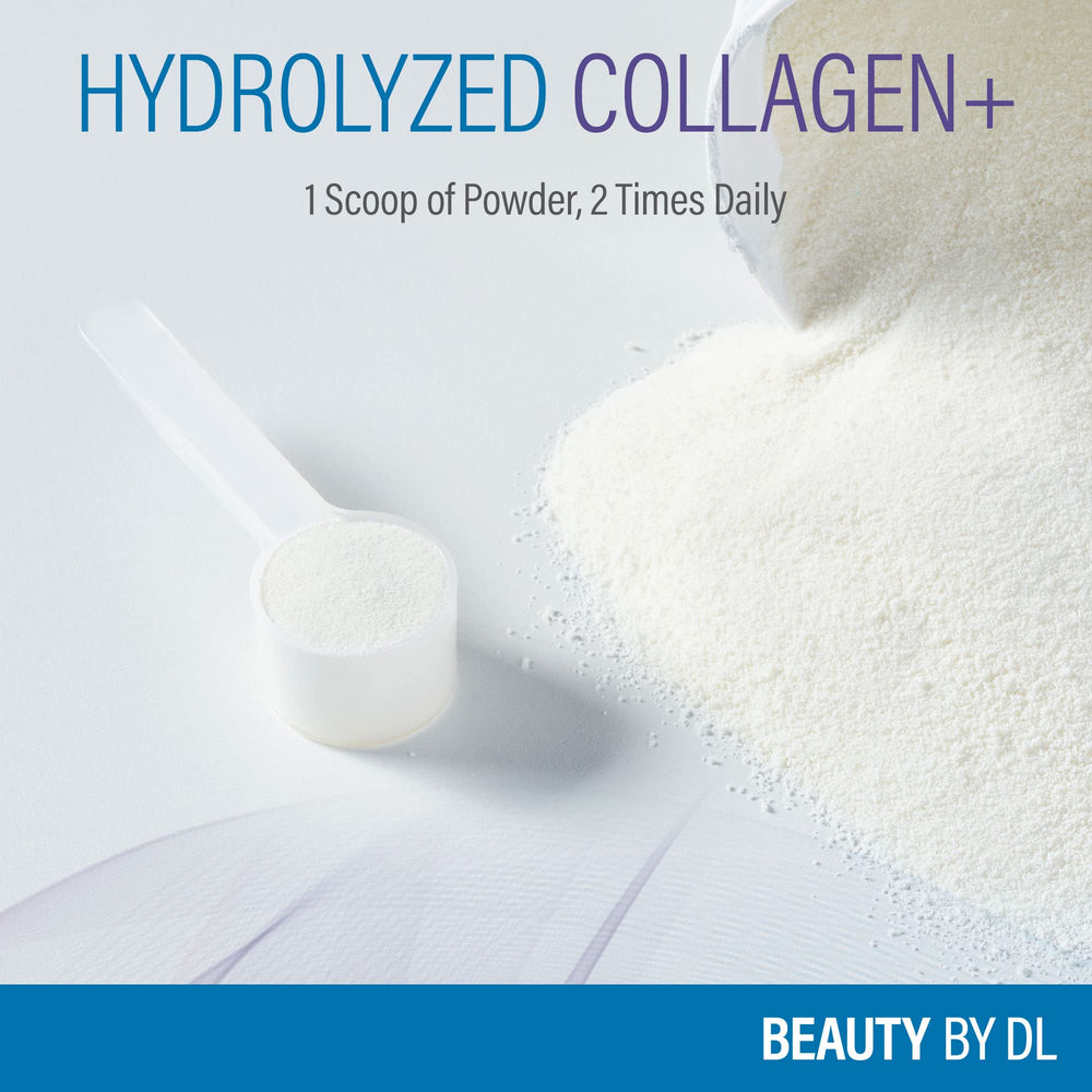 Close view of Hydrolyzed Collagen+ label highlights key ingredients.