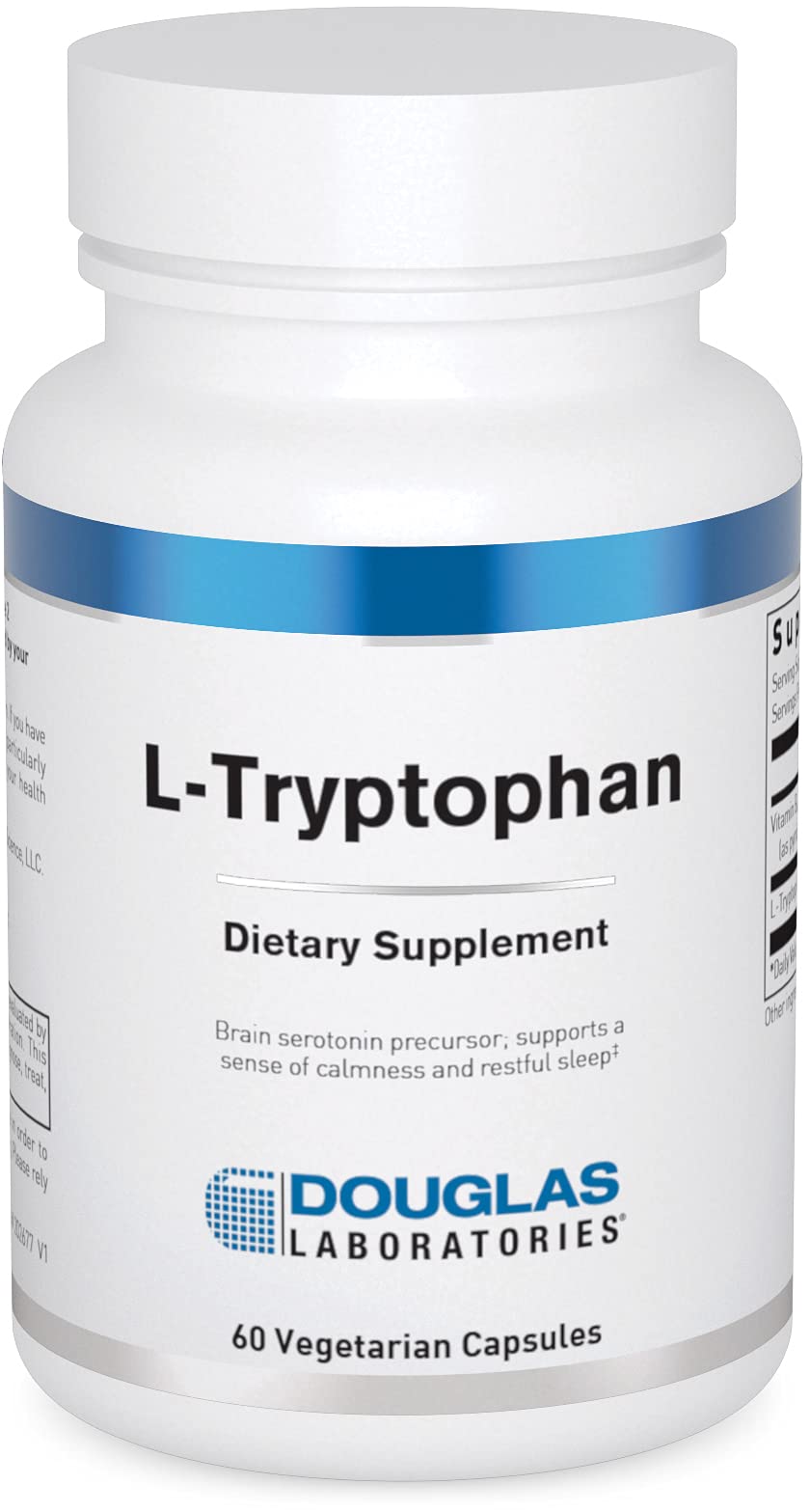 Douglas Laboratories L-Tryptophan capsules front view for sleep support.