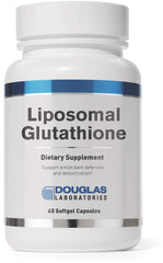Douglas Laboratories Liposomal Glutathione bottle highlights advanced liposomal delivery for absorption.