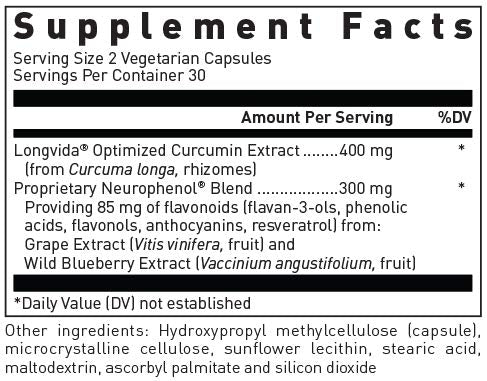 Close-up of Douglas Laboratories curcumin capsules highlighting Longvida absorption.