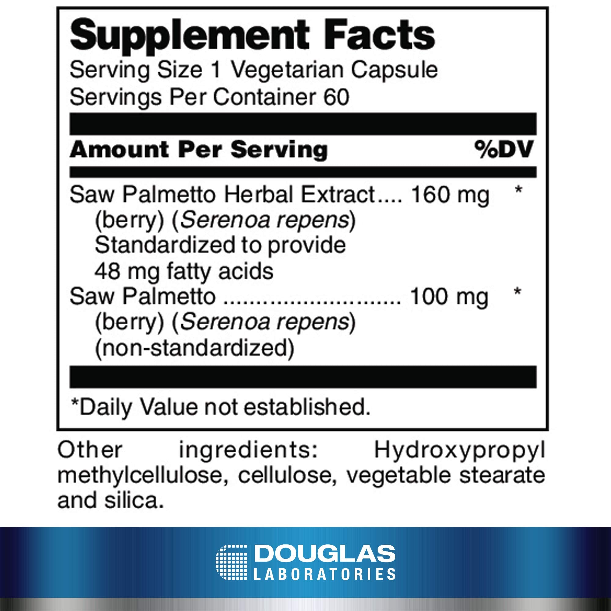 Douglas Laboratories Saw Palmetto Max-V capsules ready for daily prostate support routine.