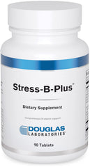 Douglas Laboratories Stress-B-Plus tablets on a clean surface supporting metabolism.