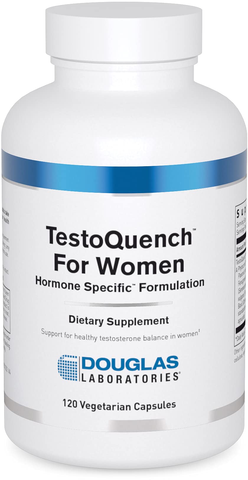 Douglas Laboratories TestoQuench for Women bottle on countertop for daily wellness