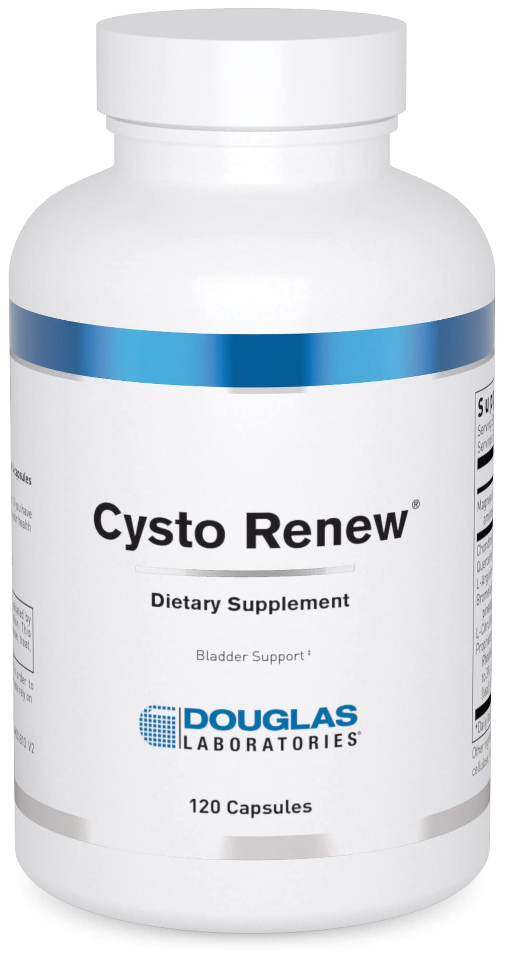 Douglas Laboratories Cysto Renew bottle front view supports daily bladder health.