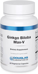 Douglas Laboratories Ginkgo Biloba Max-V bottle showing 60 capsules for circulation support