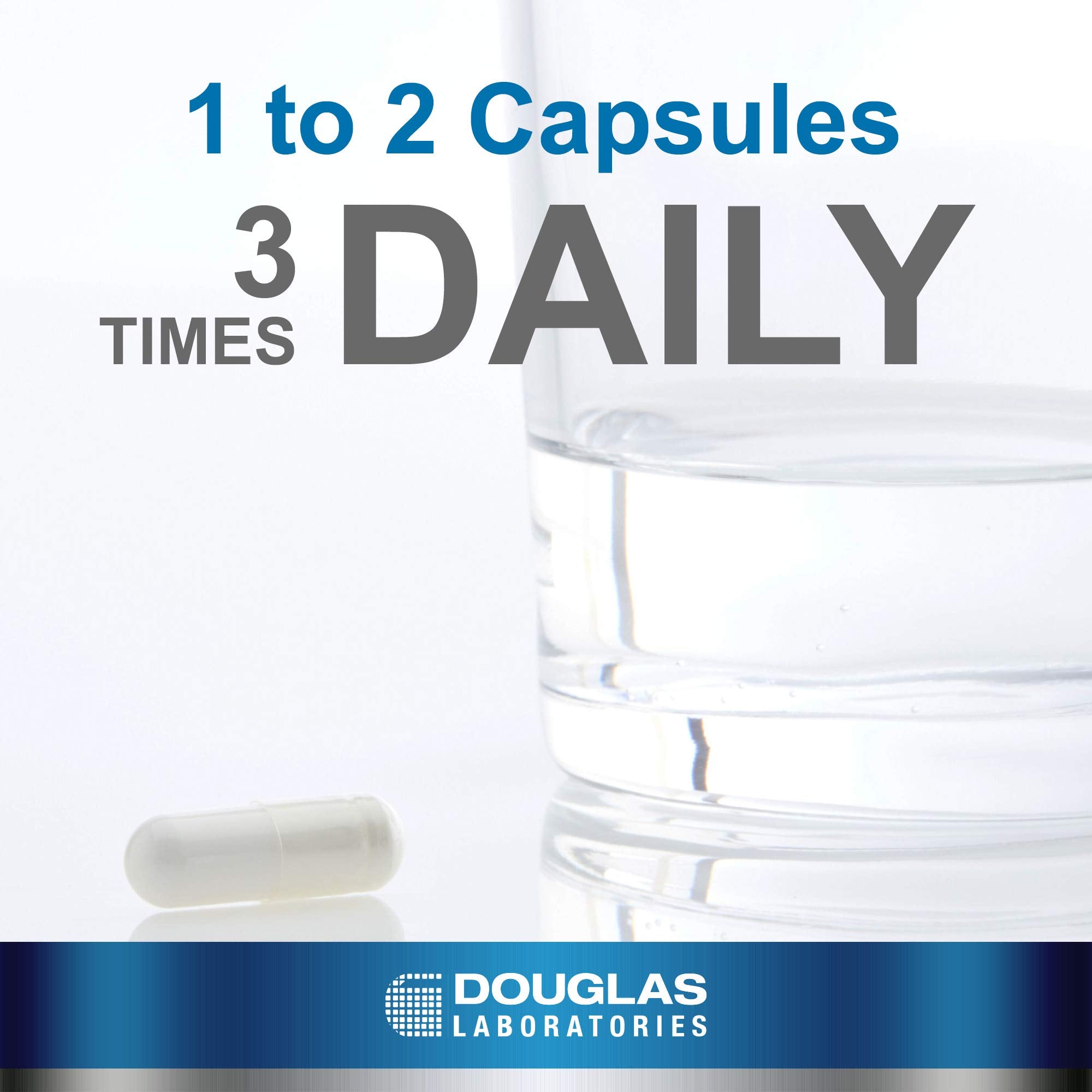 Front label of Douglas Laboratories L-Arginine highlights product details.