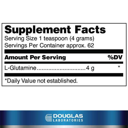 Douglas Laboratories L-Glutamine Powder scoop ready for easy mixing.