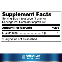 Douglas Laboratories L-Glutamine Powder scoop ready for easy mixing.